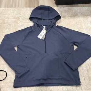 adidas Navy Blue Hooded Pullover Jacket